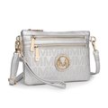 Weird Giraffe Games MKF Collection by Mia K. MKF-PU7719SL Roonie Milan M Signature Crossbody Wristlet - Silver MKF-PU7719SL